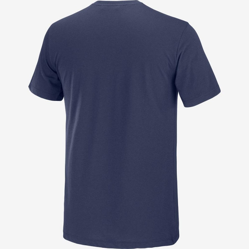 T Shirts Salomon Blend Logo Tee M Homme Bleu Marine | 76312-PDLC