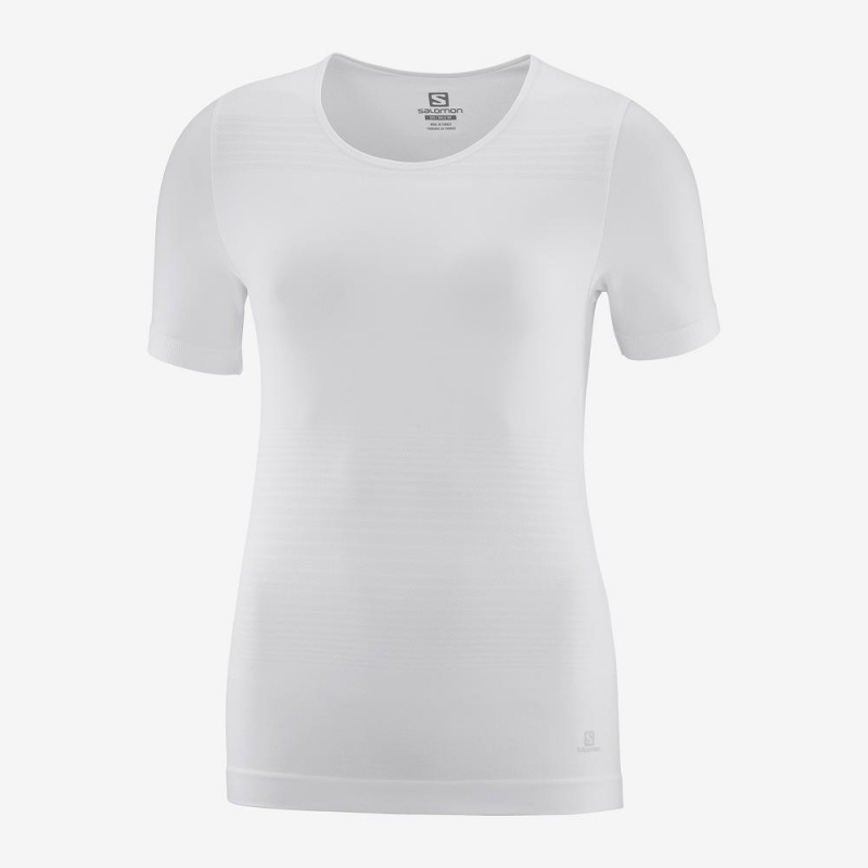 T Shirts Salomon Essential Move On Seamless Femme Blanche | 96572-ZJLH