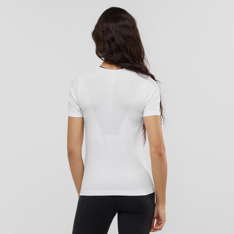 T Shirts Salomon Essential Move On Seamless Femme Blanche | 96572-ZJLH