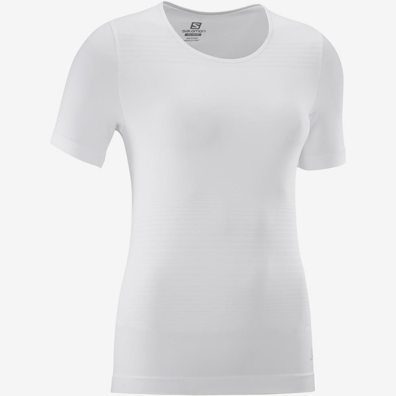 T Shirts Salomon Essential Move On Seamless Femme Blanche | 96572-ZJLH