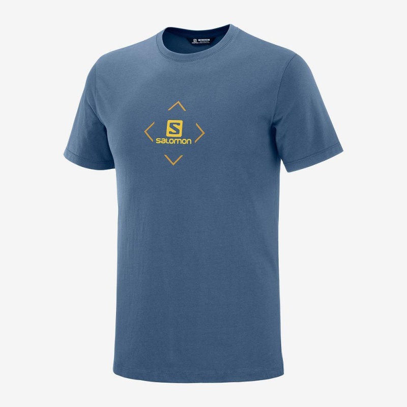 T Shirts Salomon Salomon Coton Tee M Homme Bleu Marine | 62751-YXWA