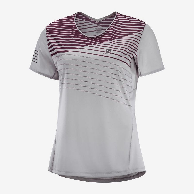 T Shirts Salomon Sense Femme Gray | 31264-WJTV