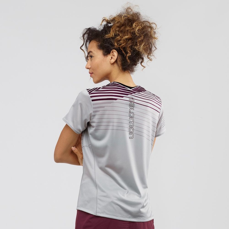 T Shirts Salomon Sense Femme Gray | 31264-WJTV