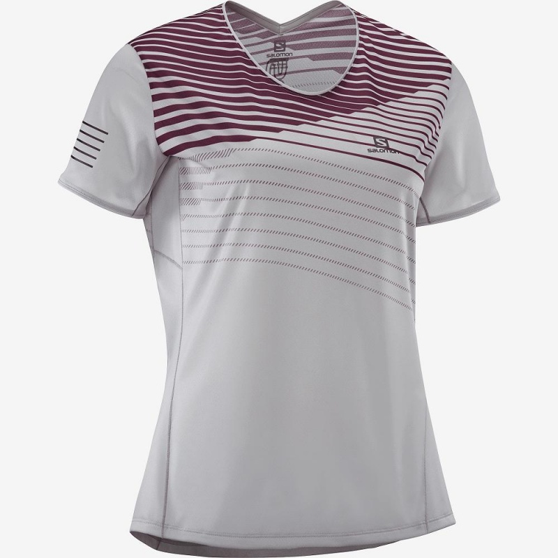 T Shirts Salomon Sense Femme Gray | 31264-WJTV