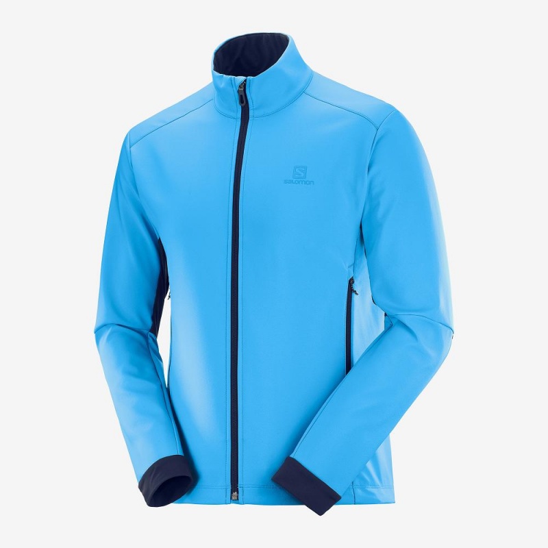 Veste De Course Salomon Agile Softshell Homme Bleu | 54362-PARW