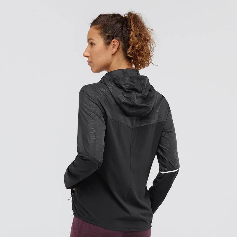 Veste De Course Salomon Agile Vent Femme Noir | 84931-ZWTD