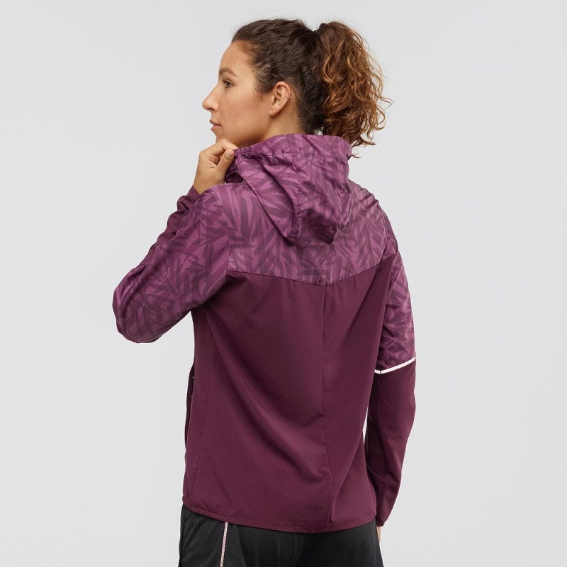 Veste De Course Salomon Agile Vent Femme Violette | 25190-OXVY