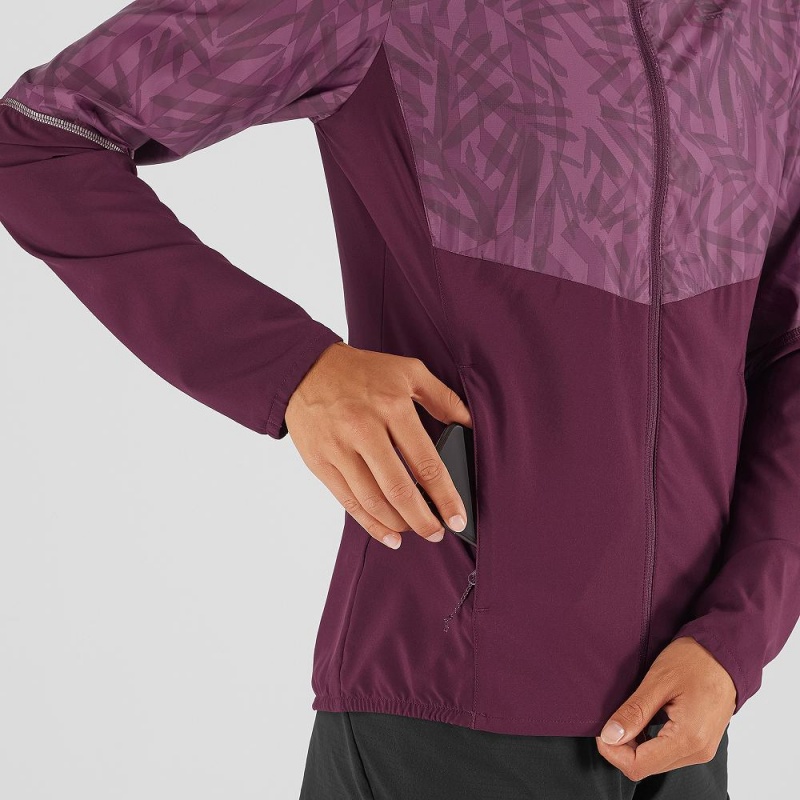 Veste De Course Salomon Agile Vent Femme Violette | 25190-OXVY