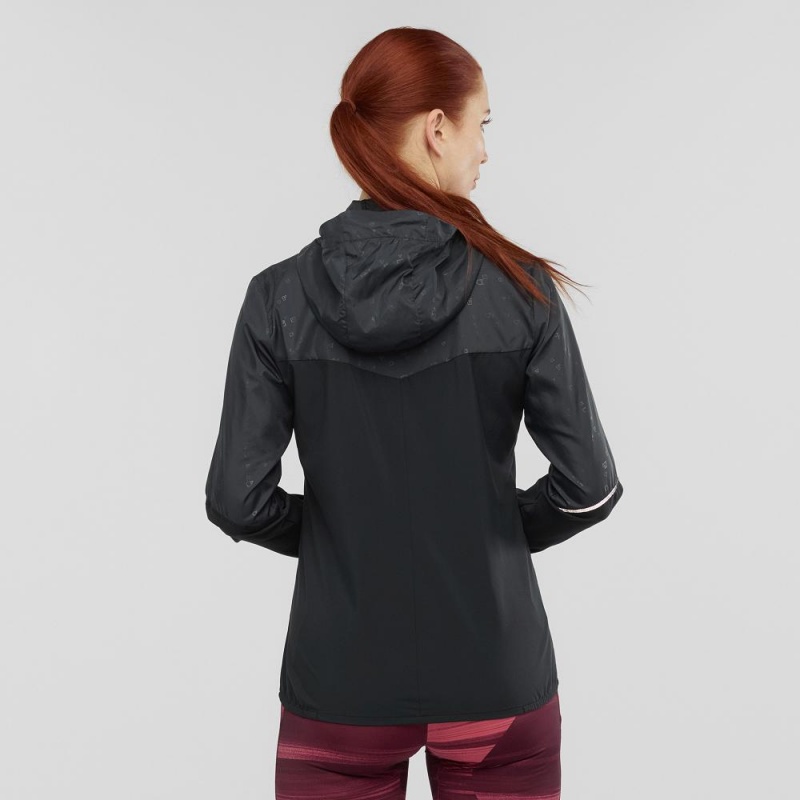 Veste De Course Salomon Agile Vent Femme Noir | 32481-HWQA