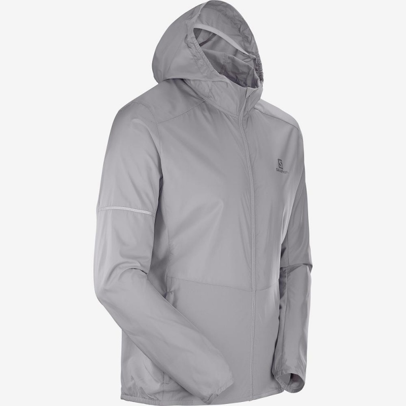 Veste De Course Salomon Agile Vent Homme Argent | 32578-ZTNQ