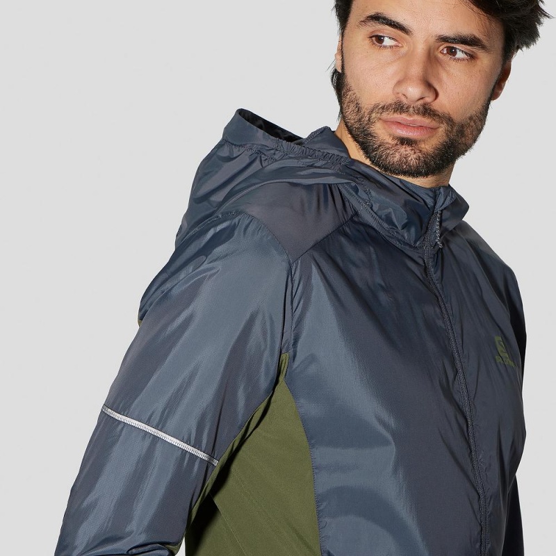 Veste De Course Salomon Agile Vent Homme Vert | 35278-LUGZ