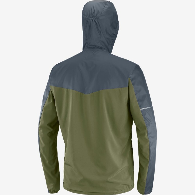 Veste De Course Salomon Agile Vent Homme Vert | 35278-LUGZ