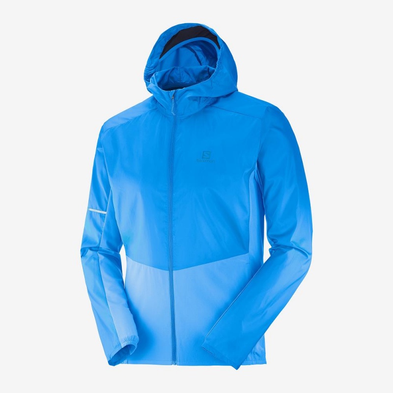 Veste De Course Salomon Agile Vent Homme Bleu | 37590-UINO