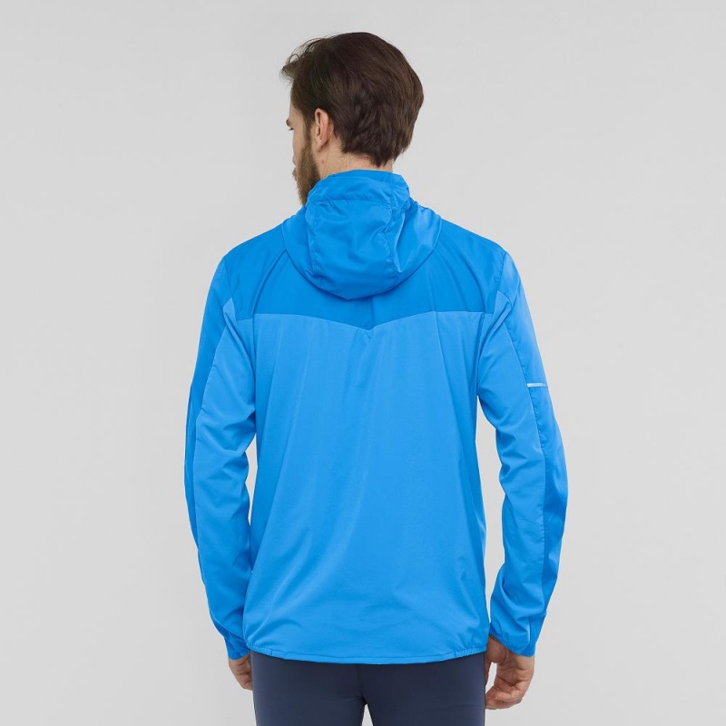 Veste De Course Salomon Agile Vent Homme Bleu | 37590-UINO