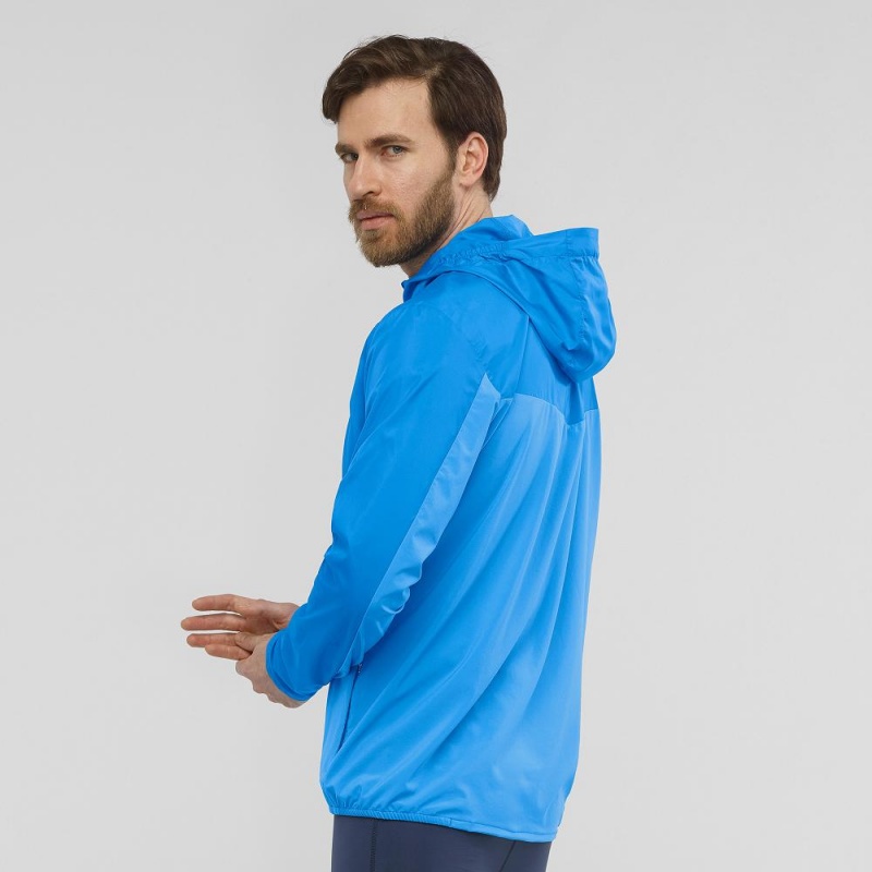 Veste De Course Salomon Agile Vent Homme Bleu | 37590-UINO