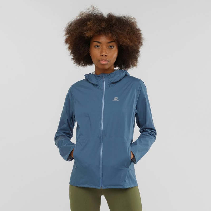 Veste De Course Salomon Bonatti Imperméables Femme Bleu Marine | 02865-ZAMG