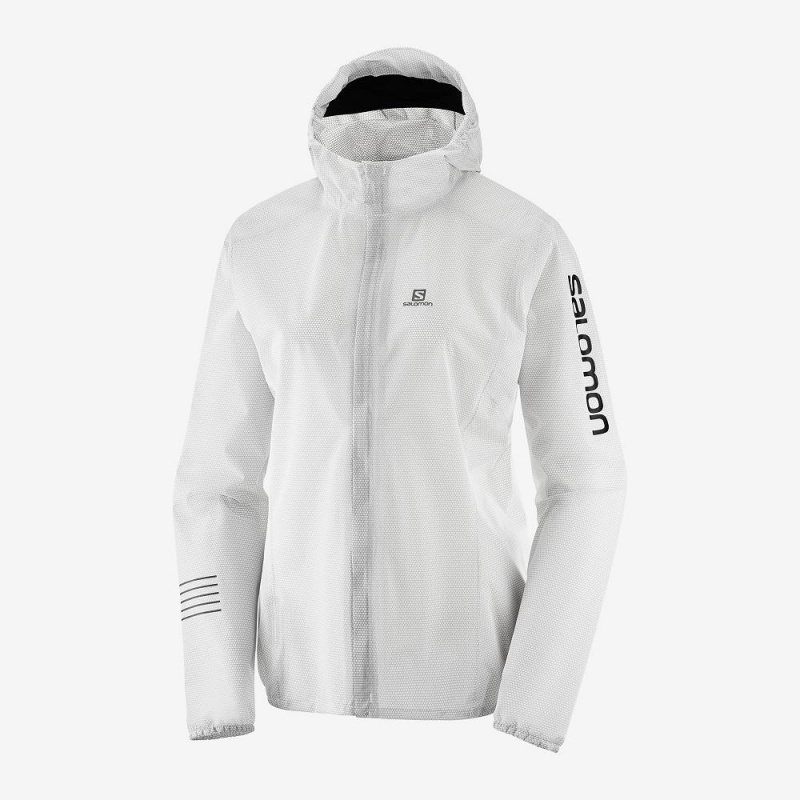 Veste De Course Salomon Bonatti Race Imperméables Femme Blanche | 34217-XKTS