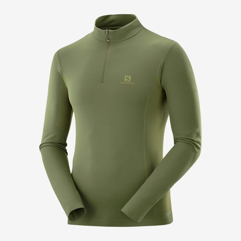 Veste De Course Salomon Essential Seamless Homme Vert | 04961-MJEZ