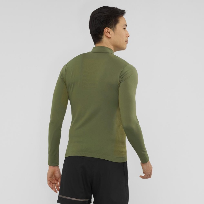 Veste De Course Salomon Essential Seamless Homme Vert | 04961-MJEZ