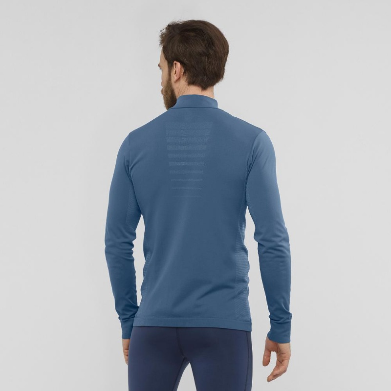 Veste De Course Salomon Essential Seamless Homme Bleu Marine | 15302-DZAY