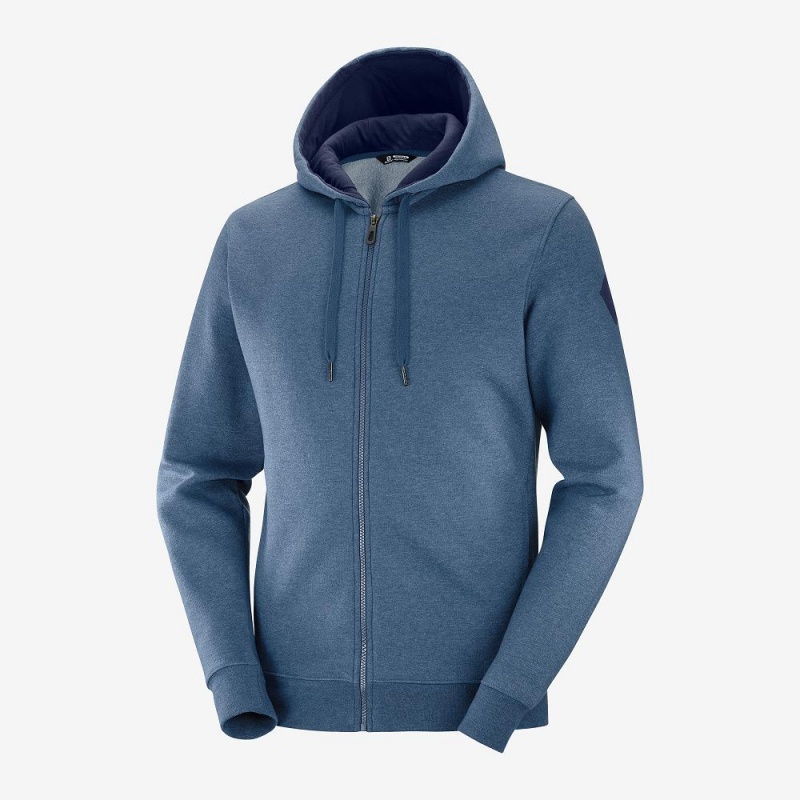 Veste De Course Salomon Shift Full Zip Hoodie M Homme Bleu Marine | 93056-YQJL