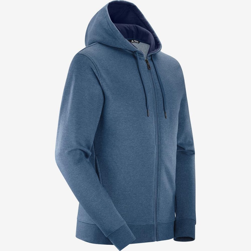 Veste De Course Salomon Shift Full Zip Hoodie M Homme Bleu Marine | 93056-YQJL