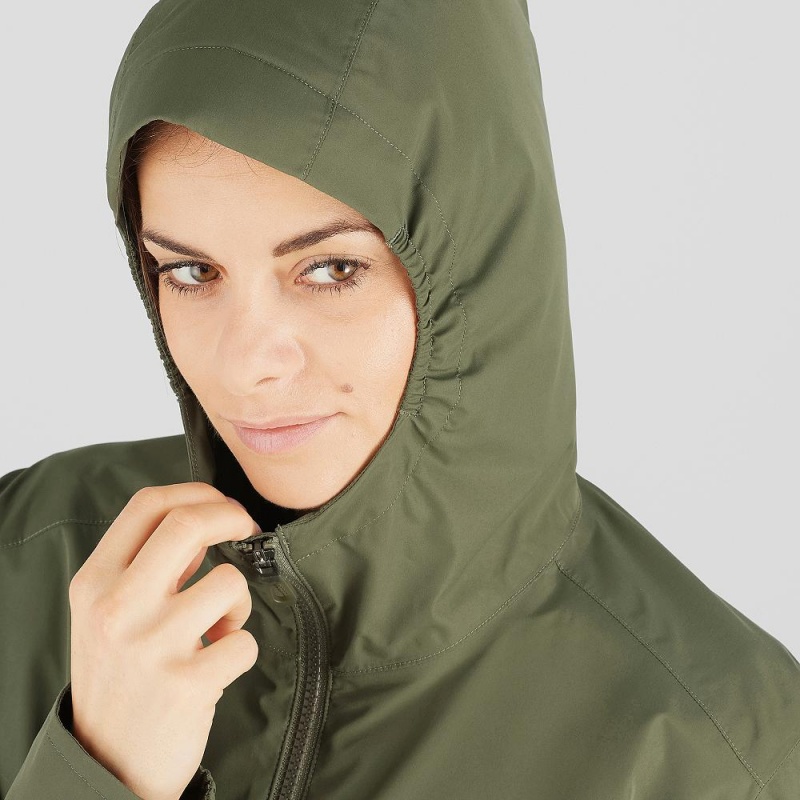 Veste Salomon Essential Imperméables 2L Femme Vert | 29753-QABK