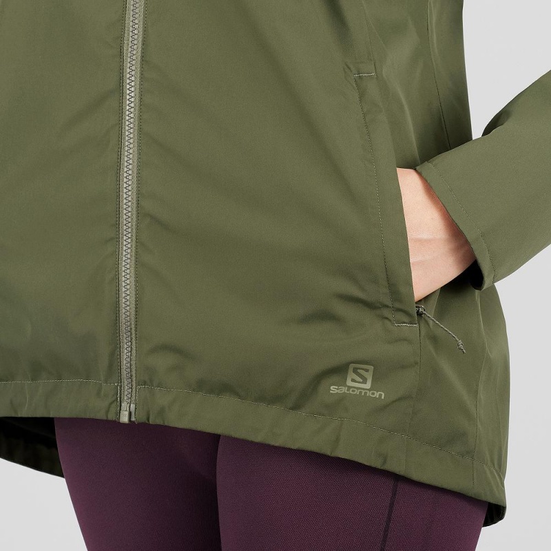 Veste Salomon Essential Imperméables 2L Femme Vert | 29753-QABK