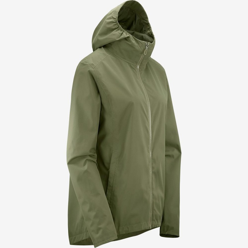 Veste Salomon Essential Imperméables 2L Femme Vert | 29753-QABK