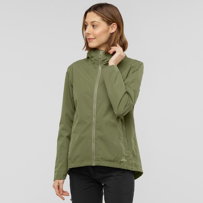 Veste Salomon Essential Imperméables 2L Femme Vert | 29753-QABK