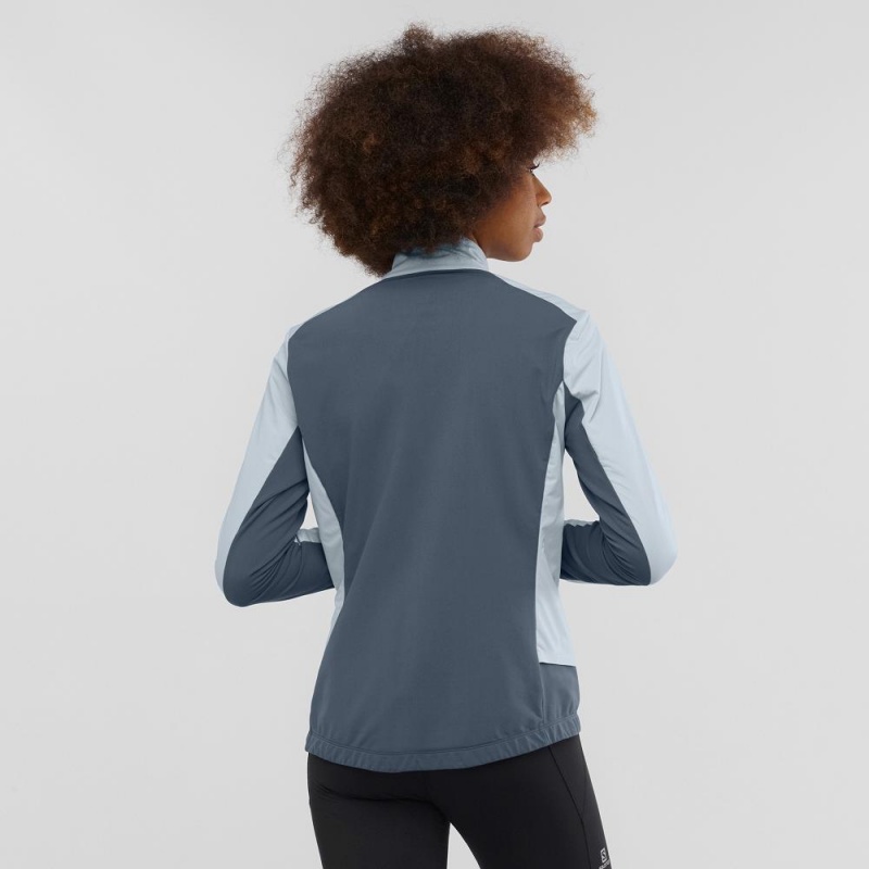 Veste Salomon Lightning Lightshell Jkt W Femme Bleu | 83429-YGBR