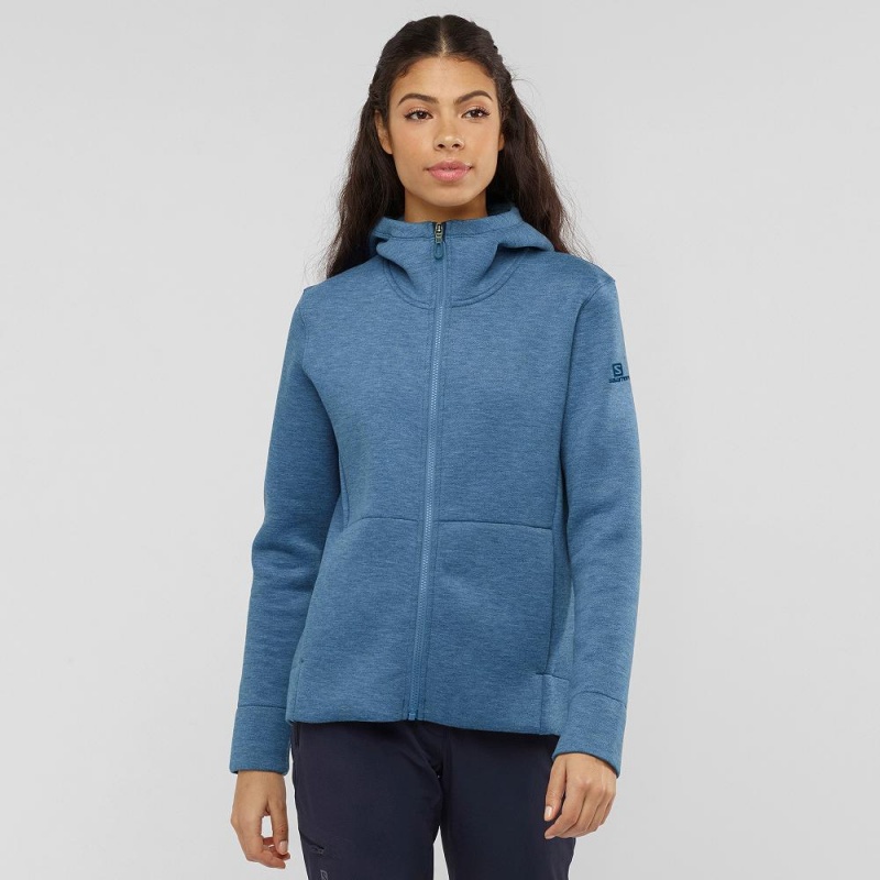 Veste Salomon Sight Fz Mid W Femme Bleu | 08473-ONPG