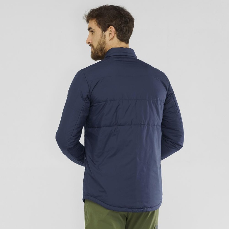 Veste Salomon Snowshelter Insulated Shirt M Homme Bleu Marine | 70385-DJHY