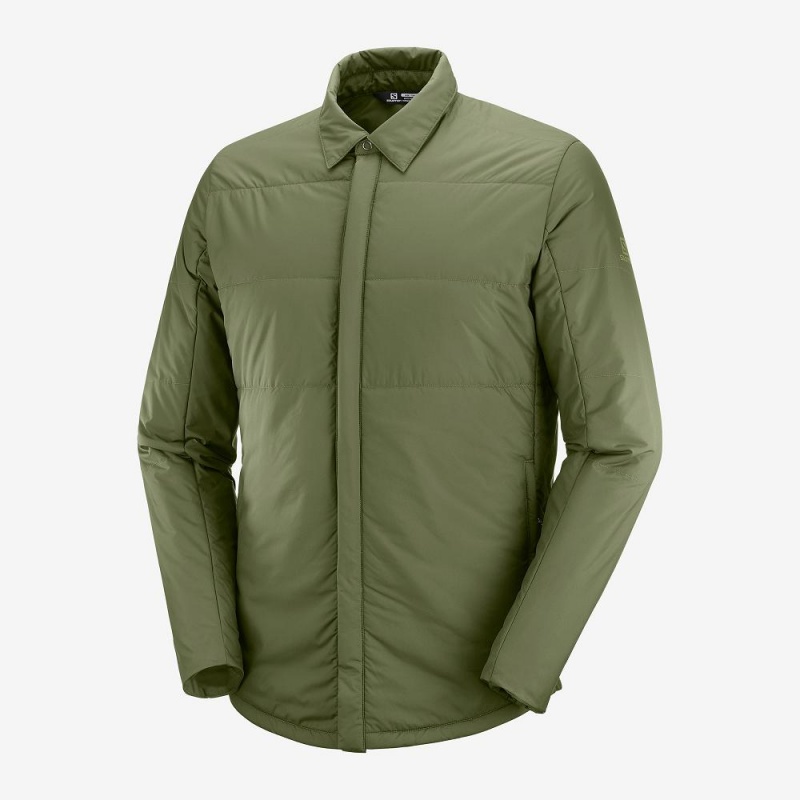 Veste Salomon Snowshelter Insulated Shirt M Homme Vert | 40396-SZRU