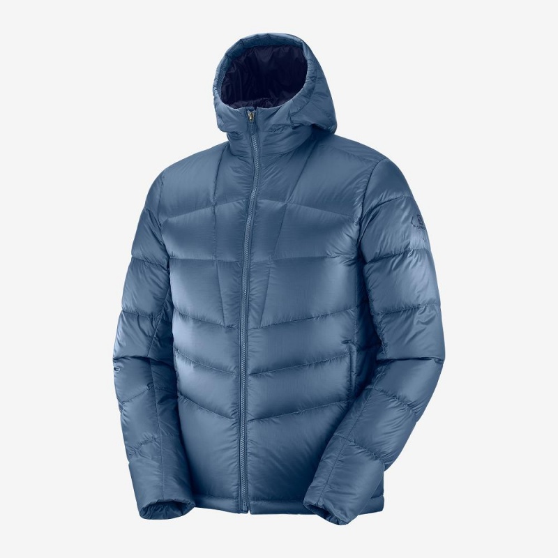 Veste Salomon Transition Down Hoodie M Homme Bleu Marine | 57932-YBHI