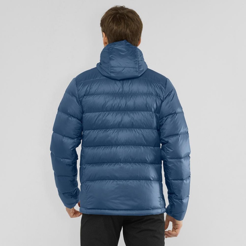 Veste Salomon Transition Down Hoodie M Homme Bleu Marine | 57932-YBHI