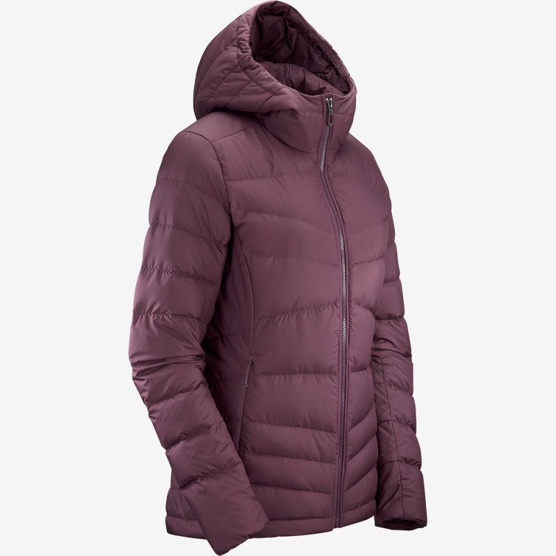 Veste Salomon Transition Down Hoodie W Femme Violette | 60783-HTZI