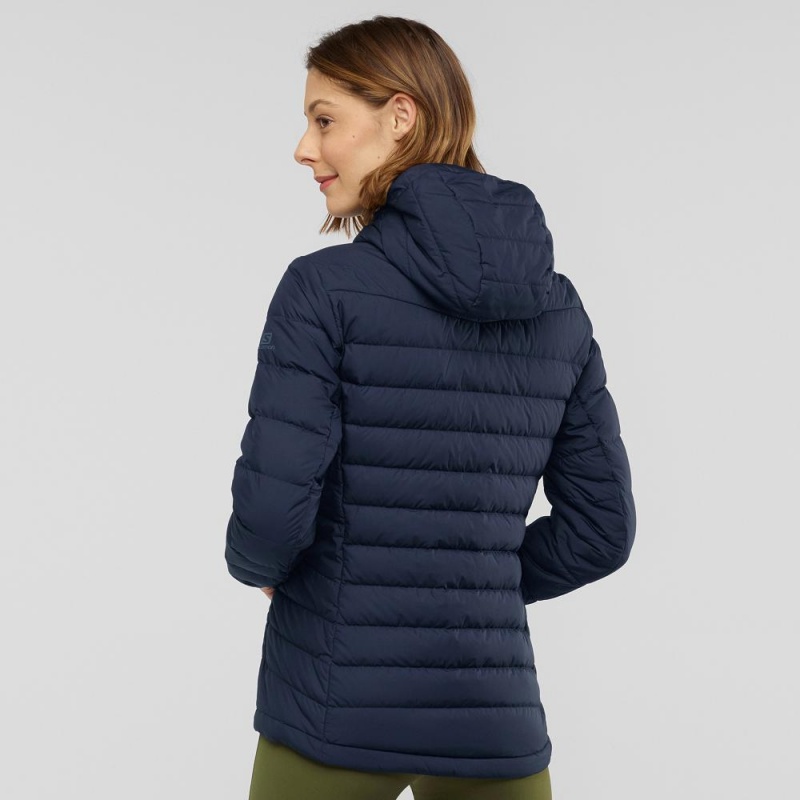 Veste Salomon Transition Down Hoodie W Femme Bleu Marine | 45230-TQOW