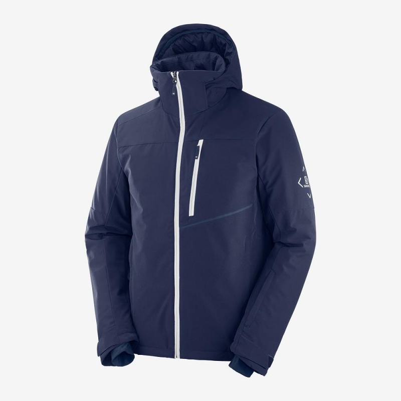 Vestes De Ski Salomon Blast Jacket M Homme Bleu Marine | 80419-IFBT