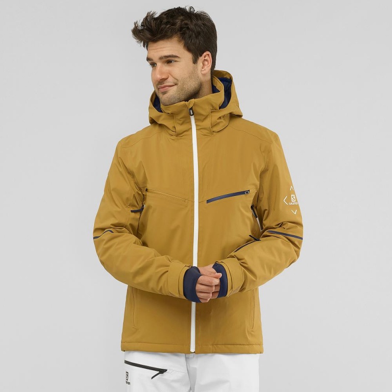 Vestes De Ski Salomon Brilliant Homme Jaune | 50674-KBOD