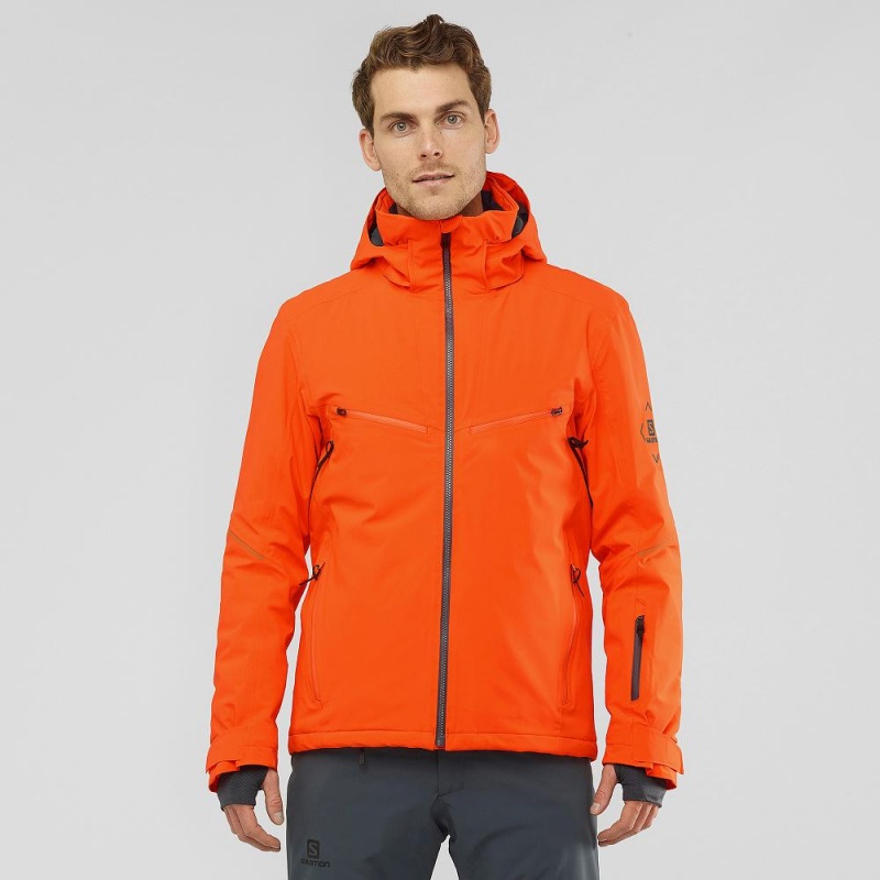 Vestes De Ski Salomon Brilliant Homme Orange | 74512-TVCN