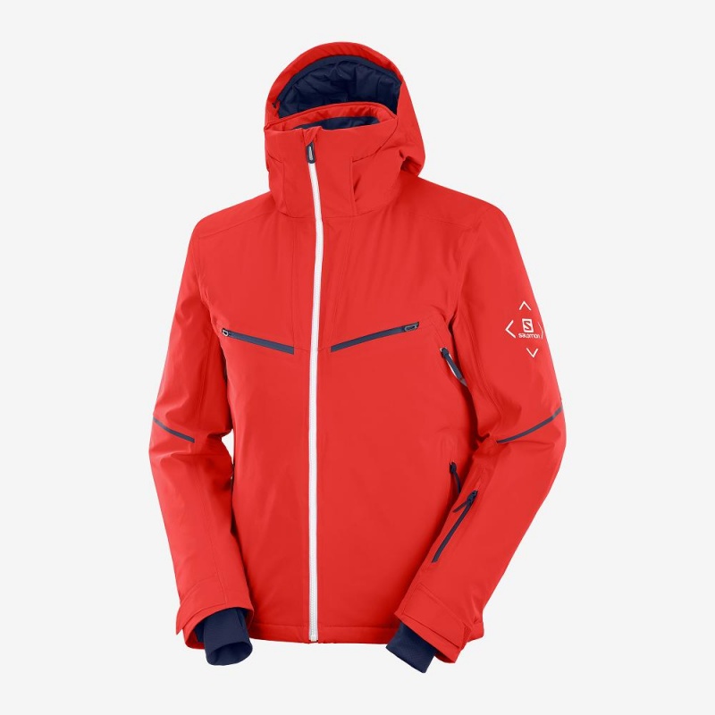 Vestes De Ski Salomon Brilliant Homme Rouge | 34709-KVMN