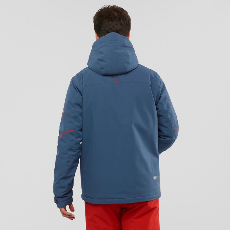 Vestes De Ski Salomon Edge Homme Bleu Marine | 49203-IDMQ