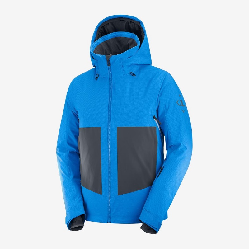 Vestes De Ski Salomon Epic Jacket M Homme Bleu | 74186-GULY