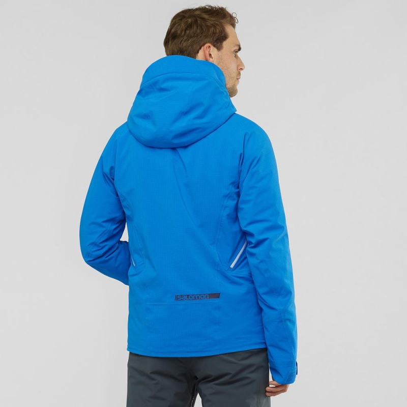 Vestes De Ski Salomon Epic Jacket M Homme Bleu | 74186-GULY