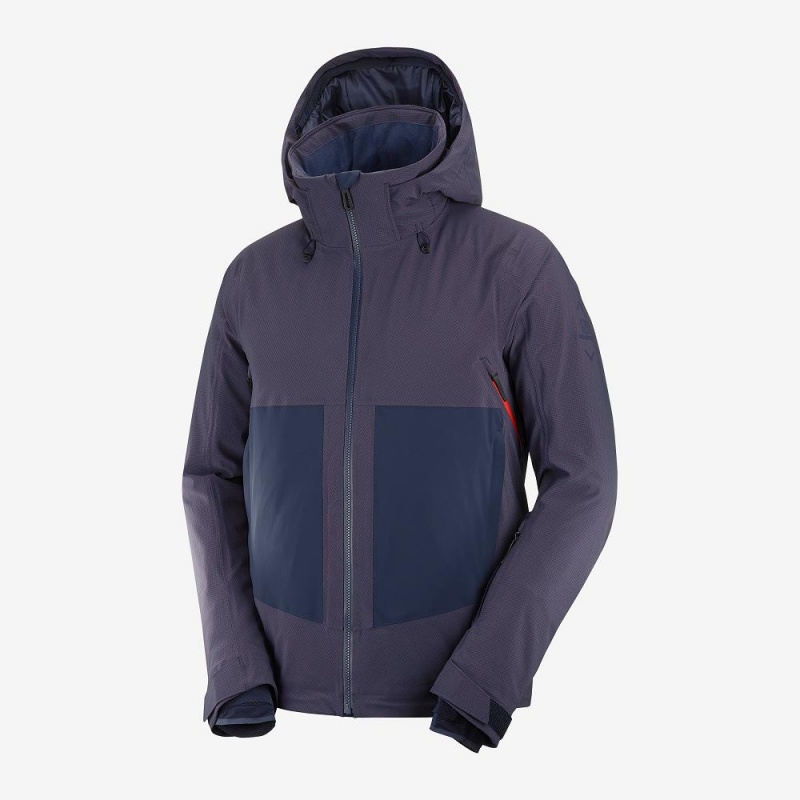 Vestes De Ski Salomon Epic Jacket M Homme Bleu Marine | 89230-FTNI