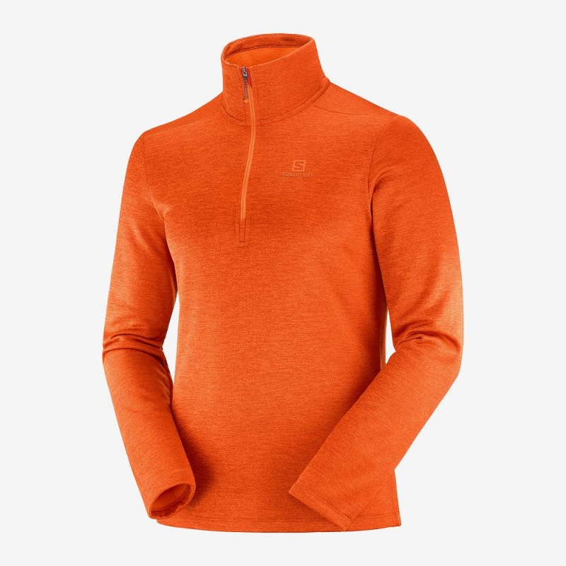 Vestes De Ski Salomon Essential Lightwarm Seamless Homme Orange | 74529-PZDA