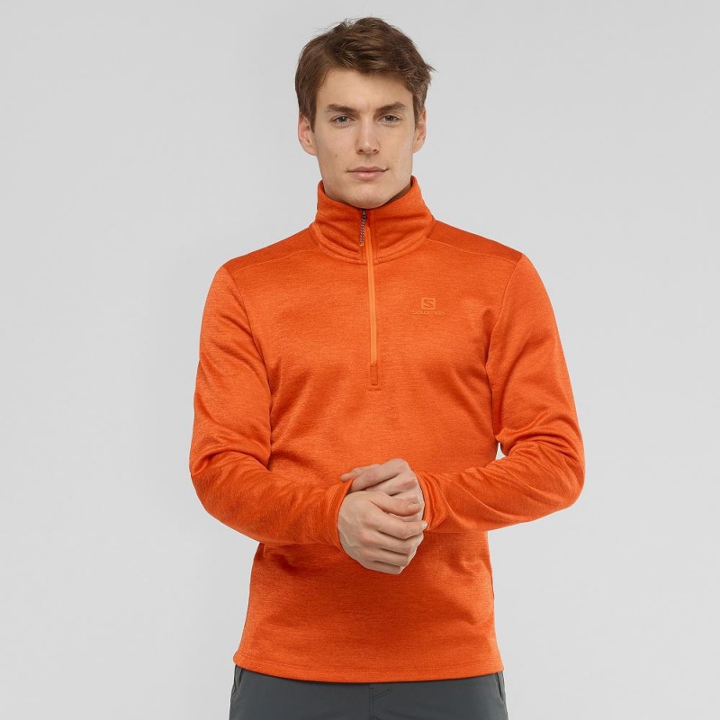 Vestes De Ski Salomon Essential Lightwarm Seamless Homme Orange | 74529-PZDA