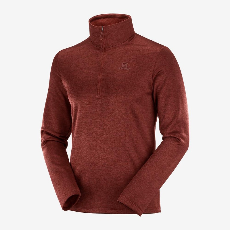 Vestes De Ski Salomon Essential Lightwarm Seamless Homme Rouge | 15072-MYQL