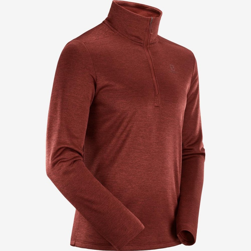 Vestes De Ski Salomon Essential Lightwarm Seamless Homme Rouge | 15072-MYQL